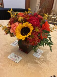 Center pieces donated by our member Margarets Florist & Greenhouse  located in Miller Place. The Chamber Thanks you for your donation.